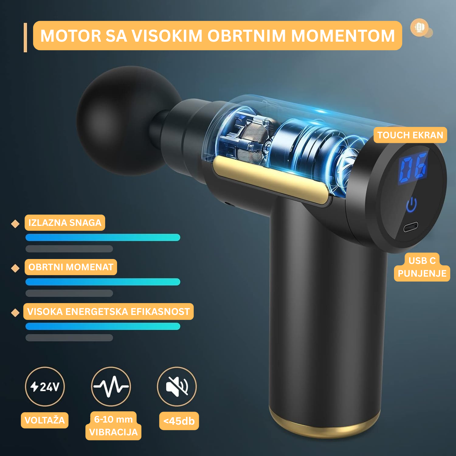 Pištolj za masažu 4 u 1