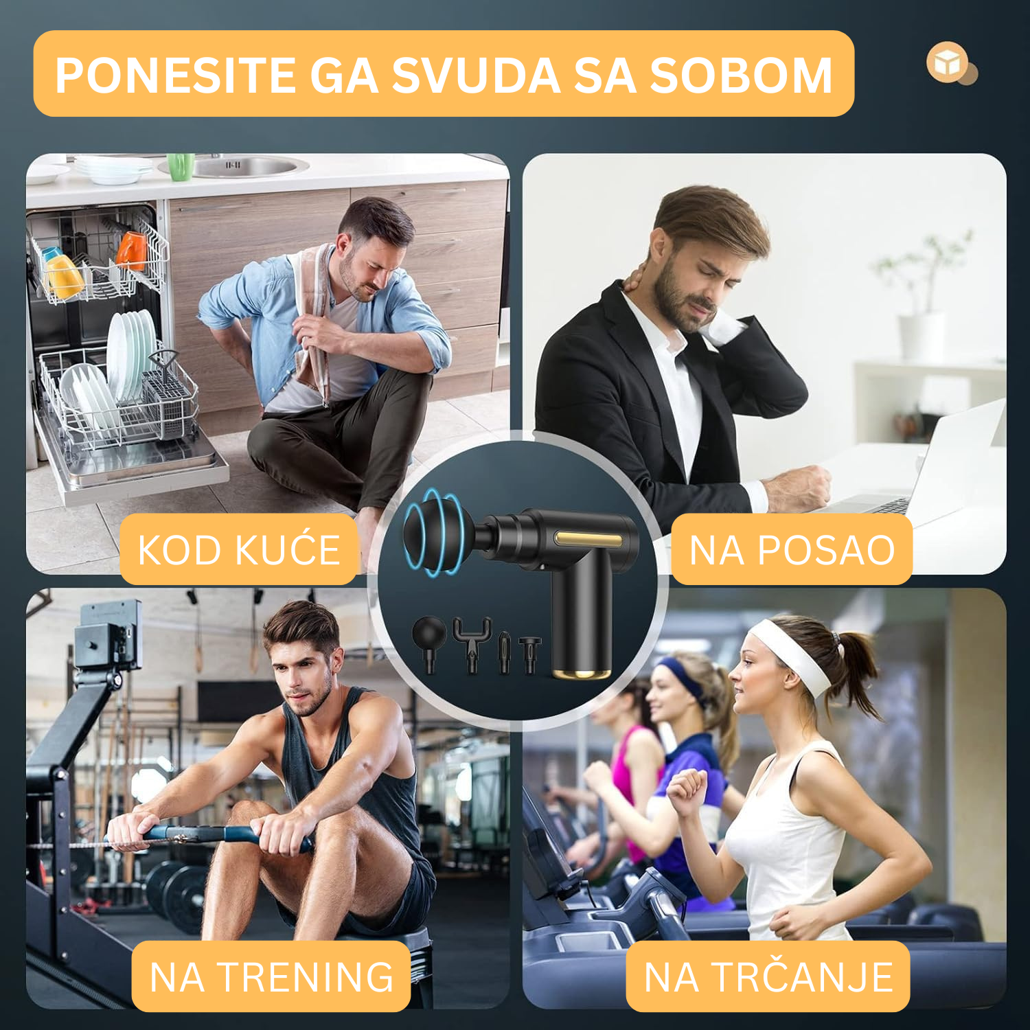 Pištolj za masažu 4 u 1