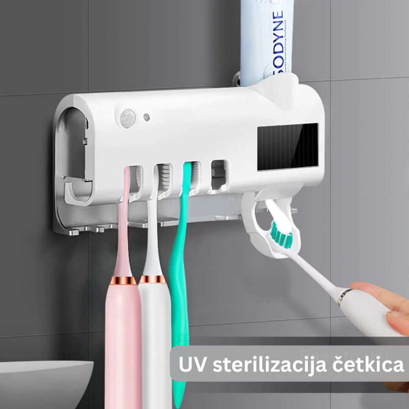 Sterilizator za četkice sa UV svetlom i dozerom za pastu za zube
