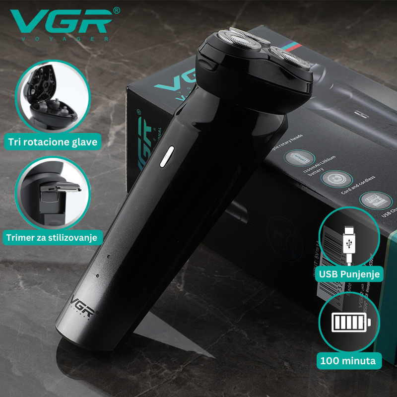 VGR Voyager Pro - 2 u 1 profesionalni aparat za brijanje sa trimerom