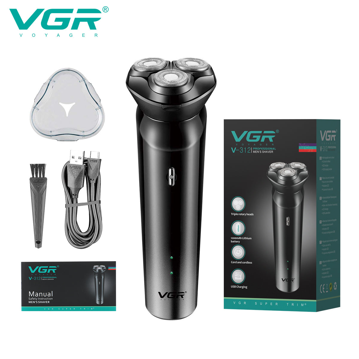 VGR Voyager Pro - 2 u 1 profesionalni aparat za brijanje sa trimerom